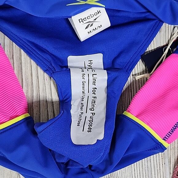 Reebok High Waist Swimsuit Bottom Pink Blue Womens Size Medium NWT - Picture 8 of 8